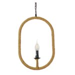 GLOBOSTAR® LINDELL 10001142 Vintage Κρεμαστό Φωτιστικό Οροφής με Ντουί 1 x E14 AC 220-240V IP20 - Μαύρο & Μπεζ - Μ35 x Π10 x Υ53cm - Image 6