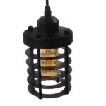 GLOBOSTAR® DARSEY 10001145 Vintage Κρεμαστό Φωτιστικό Οροφής με Ντουί 1 x E27 AC 220-240V IP20 - Μαύρο - Μ10 x Π10 x Υ25cm - Image 5