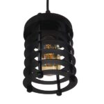 GLOBOSTAR® DARSEY 10001145 Vintage Κρεμαστό Φωτιστικό Οροφής με Ντουί 1 x E27 AC 220-240V IP20 - Μαύρο - Μ10 x Π10 x Υ25cm - Image 7