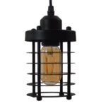 GLOBOSTAR® DARSEY 10001145 Vintage Κρεμαστό Φωτιστικό Οροφής με Ντουί 1 x E27 AC 220-240V IP20 - Μαύρο - Μ10 x Π10 x Υ25cm - Image 10