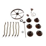 GLOBOSTAR® CAMELOT 10001191 Vintage Κρεμαστό Φωτιστικό Οροφής με Ντουί 6 x E27 AC 220-240V IP20 - Χάλκινο & Μπεζ - Μ95 x Π95 x Υ65cm - Image 13