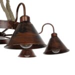 GLOBOSTAR® CAMELOT 10001191 Vintage Κρεμαστό Φωτιστικό Οροφής με Ντουί 6 x E27 AC 220-240V IP20 - Χάλκινο & Μπεζ - Μ95 x Π95 x Υ65cm - Image 7