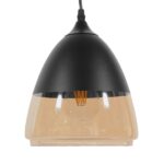 GLOBOSTAR® OLIVER 10001231 Vintage Κρεμαστό Φωτιστικό Οροφής με Ντουί 1 x E27 AC 220-240V IP20 - Μαύρο & Μελί - Μ20 x Π20 x Υ21cm - Image 5