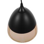 GLOBOSTAR® OLIVER 10001231 Vintage Κρεμαστό Φωτιστικό Οροφής με Ντουί 1 x E27 AC 220-240V IP20 - Μαύρο & Μελί - Μ20 x Π20 x Υ21cm - Image 7
