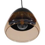 GLOBOSTAR® OLIVER 10001231 Vintage Κρεμαστό Φωτιστικό Οροφής με Ντουί 1 x E27 AC 220-240V IP20 - Μαύρο & Μελί - Μ20 x Π20 x Υ21cm - Image 9