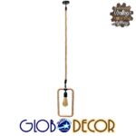 GLOBOSTAR® MALVERN 10001237 Vintage Κρεμαστό Φωτιστικό Οροφής με Ντουί 1 x E27 AC 220-240V IP20 - Μαύρο & Μπεζ - Μ33 x Π18 x Υ22cm - Image 4