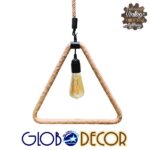 GLOBOSTAR® MALVERN 10001238 Vintage Κρεμαστό Φωτιστικό Οροφής με Ντουί 1 x E27 AC 220-240V IP20 - Μαύρο & Μπεζ - Μ37 x Π22 x Υ34cm - Image 3