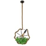 GLOBOSTAR® BRADLEY 10001328 Vintage Κρεμαστό Φωτιστικό Οροφής με Ντουί 1 x E27 AC 220-240V IP20 - Πολύχρωμο - Μ33 x Π33 x Υ33cm - Image 4