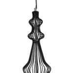 GLOBOSTAR® LILY 01561 Vintage Κρεμαστό Φωτιστικό Οροφής με Ντουί 1 x E27 AC 220-240V IP20 - Μαύρο & Λευκό - Μ90 x Π90 x Υ20cm - Image 9