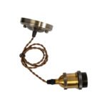 GLOBOSTAR® SUSPENS 115105 Vintage Κρεμαστό Φωτιστικό Οροφής με Ντουί 1 x E27 AC 220-240V IP20 - Χρυσό & Καφέ - Μ10 x Π10 x Y108.7cm - Image 5