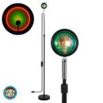 GloboStar® 00821 Μοντέρνο Minimal Επιδαπέδιο Φωτιστικό Μεταλλικό Μονόφωτο LED 12W DC 5V με Projector LENS Ειδικού Εφέ & Καλώδιο Τροφοδοσίας USB Rotation Head 180° RAINBOW GREEN - Image 2