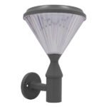 GLOBOSTAR® SOLARTIS 12125 Φωτιστικό Κολωνάκι Κήπου LED 10W 1000lm 180° με Ενσωματωμένο Φωτοβολταϊκό Panel 6V 5W & Επαναφορτιζόμενη Μπαταρία Li-ion 3.2V 6000mAh με Αισθητήρα Ημέρας-Νύχτας Αδιάβροχο IP65 Ψυχρό Λευκό 6000K - Γκρι Ανθρακί - Μ26 x Π26 x Υ37cm - 2 Χρόνια Εγγύηση - Image 2