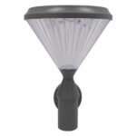 GLOBOSTAR® SOLARTIS 12125 Φωτιστικό Κολωνάκι Κήπου LED 10W 1000lm 180° με Ενσωματωμένο Φωτοβολταϊκό Panel 6V 5W & Επαναφορτιζόμενη Μπαταρία Li-ion 3.2V 6000mAh με Αισθητήρα Ημέρας-Νύχτας Αδιάβροχο IP65 Ψυχρό Λευκό 6000K - Γκρι Ανθρακί - Μ26 x Π26 x Υ37cm - 2 Χρόνια Εγγύηση - Image 5