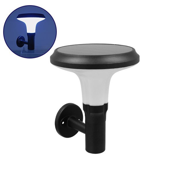 12129_00 GLOBOSTAR® SOLARTIS 12129 Φωτιστικό Κολωνάκι Κήπου LED 10W 1000lm 180° με Ενσωματωμένο Φωτοβολταϊκό Panel 6V 5W & Επαναφορτιζόμενη Μπαταρία Li-ion 3.2V 6000mAh με Αισθητήρα Ημέρας-Νύχτας Αδιάβροχο IP65 Ψυχρό Λευκό 6000K - Γκρι Ανθρακί - Μ26 x Π33 x Υ28cm - 2 Χρόνια Εγγύηση - Image 1