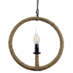 GLOBOSTAR® LINDELL 10001111 Vintage Κρεμαστό Φωτιστικό Οροφής με Ντουί 1 x E14 AC 220-240V IP20 - Μπεζ & Μαύρο - Μ37 x Π2.5 x Υ37cm