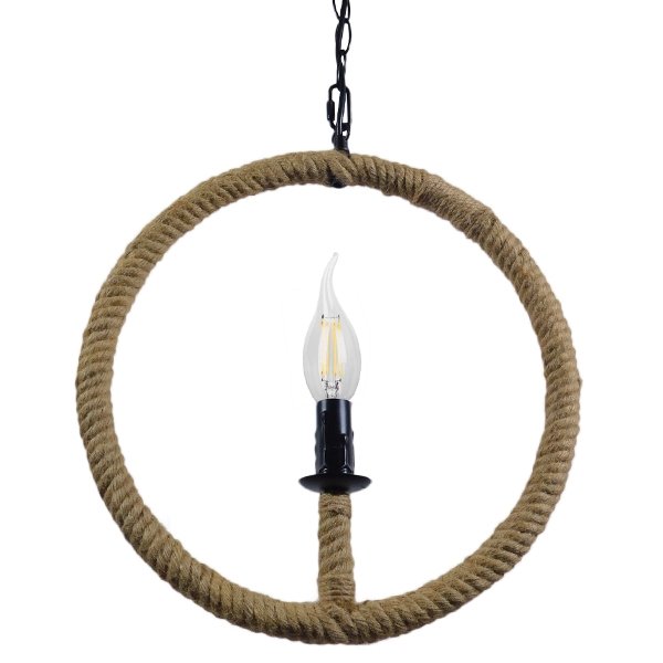 130693_10001111_0 GLOBOSTAR® LINDELL 10001111 Vintage Κρεμαστό Φωτιστικό Οροφής με Ντουί 1 x E14 AC 220-240V IP20 - Μπεζ & Μαύρο - Μ37 x Π2.5 x Υ37cm - Image 1