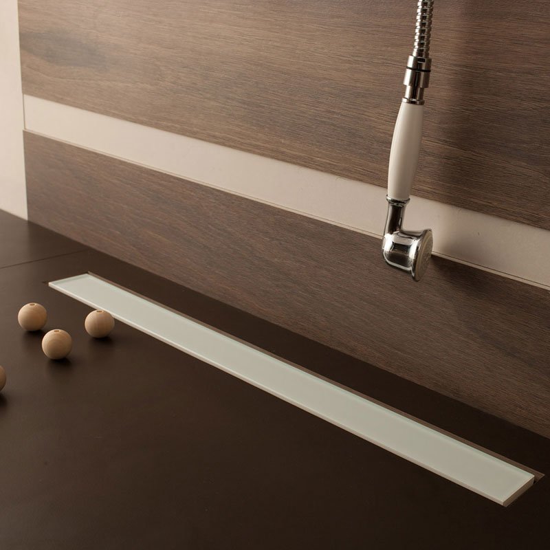 13701214 Σιφόνι δαπέδου από λευκό γυαλί Confluo FRAMELESS PESTAN 75cm - Image 1