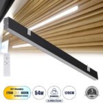 GLOBOSTAR® FELIX 61028-W Μοντέρνο Φωτιστικό Τοίχου - Απλίκα LED 54W 6500lm 120° AC 220-240V IP20 Ρυθμιζόμενο Λευκό CCT με On/Off 2700K/4500K/6000K - Lumileds SMD Chip - Μαύρο Ματ - Μ120 x Π3.5 x Υ7cm - 3 Χρόνια Εγγύηση - Image 2