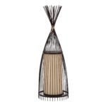 GLOBOSTAR® AZORES 01754 Boho Επιδαπέδιο Φωτιστικό με Ντουί 1 x E27 AC 220-240V IP20 - Καφέ & Μπεζ - Μ30 x Π30 x Υ90cm - Image 2