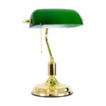 GLOBOSTAR® LIBRARY 01391 Vintage Επιτραπέζιο Φωτιστικό Πορτατίφ με Ντουί 1 x E27 AC 220-240V IP20 - Πράσινο & Χρυσό - Μ26.5 x Π19 x Υ38cm - Image 2