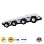 GLOBOSTAR® NESPO 61214 Μοντέρνο Φωτιστικό Οροφής LED 48W 5376lm 360° & 45° AC 220-240V IP20 Ρυθμιζόμενο Λευκό CCT με On/Off 2700K/4500K/6000K - Lumileds SMD Chip - Μαύρο Ματ - Μ80 x Π13 x Υ6.5cm - 3 Χρόνια Εγγύηση - Image 2