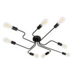 GLOBOSTAR® LIBERTA 00840 Μοντέρνο Φωτιστικό Οροφής με Ντουί 8 x E27 AC 220-240V IP20 - Μαύρο - Μ102 x Π72 x Υ10.5cm - Image 2