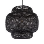 GLOBOSTAR® MALDIVES 00579 Boho Κρεμαστό Φωτιστικό Οροφής με Ντουί 1 x E27 AC 220-240V IP20 - Μαύρο - Μ56 x Π56 x Y54cm - Image 2