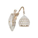 GLOBOSTAR® MERMAID 01317 Vintage Φωτιστικό Τοίχου - Απλίκα με Ντουί 1 x E27 AC 220-240V IP20 - Χρυσό & Λευκό - Μ12.5 x Π28 x Υ27cm - Image 2