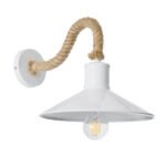 GLOBOSTAR® VINSA 01130 Boho Φωτιστικό Τοίχου - Απλίκα με Ντουί 1 x E27 AC 220-240V IP20 - Λευκό & Μπεζ - Μ37.5 x Π26.7 x Υ25cm - Image 2