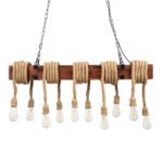 GLOBOSTAR® VIKING 00607 Vintage Κρεμαστό Φωτιστικό Οροφής με Ντουί 10 x E27 AC 220-240V IP20 - Καφε & Μπεζ - Μ108 x Π11 x Υ220cm - Image 2