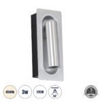 GLOBOSTAR® MANHATTAN 61099 Μοντέρνο Φωτιστικό Τοίχου - Απλίκα Ξενοδοχείου Reading Light LED 3W 405lm 36° AC 220-240V IP20 Φυσικό Λευκό 4500K - Bridgelux COB Chip & TÜV SÜD Driver - Νίκελ Βούρτσας - Μ7 x Π7 x Υ17cm - 3 Χρόνια Εγγύηση - Image 2