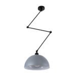 GLOBOSTAR® LOTUS 00937 Μοντέρνο Φωτιστικό Οροφής με Ντουί 1 x E27 AC 220-240V IP20 - Γκρι & Μαύρο - Μ30 x Π30 x Υ21cm - Image 2