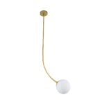 GLOBOSTAR® DRIZZLE 00922 Μοντέρνο Φωτιστικό Οροφής με Ντουί 1 x E27 AC 220-240V IP20 - Λευκό & Χρυσό - Μ15 x Π15 x Υ70cm - Image 2