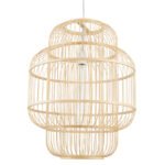 GLOBOSTAR® HIBISCUS 01763 Boho Κρεμαστό Φωτιστικό Οροφής με Ντουί 1 x E27 AC 220-240V IP20 - Μπεζ - Μ48 x Π48 x Y60cm - Image 2