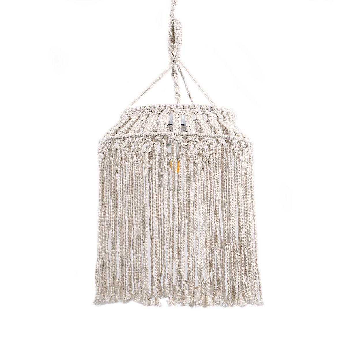 36202_00 GLOBOSTAR® ALGERIA 36202 Μοντέρνο Κρεμαστό Φωτιστικό Οροφής με Ντουί 1 x E27 AC 220-240V IP20 - Μπεζ - Μ40 x Π40 x Υ50cm - Image 1