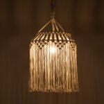 GLOBOSTAR® ALGERIA 36202 Μοντέρνο Κρεμαστό Φωτιστικό Οροφής με Ντουί 1 x E27 AC 220-240V IP20 - Μπεζ - Μ40 x Π40 x Υ50cm - Image 3