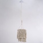 GLOBOSTAR® ALGERIA 36204 Boho Κρεμαστό Φωτιστικό Οροφής με Ντουί 1 x E27 AC 220-240V IP20 - Μπεζ - Μ30 x Π30 x Υ40cm - Image 4