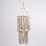 GLOBOSTAR® ZAMBIA 36208 Boho Κρεμαστό Φωτιστικό Οροφής με Ντουί 1 x E27 AC 220-240V IP20 - Μπεζ - Μ30 x Π30 x Υ60cm - Image 5