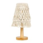 GLOBOSTAR® RWANDA 36210 Boho Επιτραπέζιο Φωτιστικό Πορτατίφ με Ντουί 1 x E27 AC 220-240V IP20 - Μπεζ & Καφέ - Μ15 x Π15 x Υ30cm - Image 4