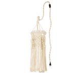 GLOBOSTAR® BAHRI 36211 Boho Κρεμαστό Φωτιστικό Οροφής με Ντουί 1 x E27 AC 220-240V IP20 - Μπεζ - Μ20 x Π20 x Υ65cm - Image 3