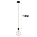 GLOBOSTAR® SHAQRA 36216 Μοντέρνο Κρεμαστό Φωτιστικό Οροφής με Ντουί 1 x E27 AC 220-240V IP20 - Μπεζ & Μαύρο - Μ4 x Π4 x Υ110cm - Image 3