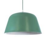 GLOBOSTAR® UPVALE 01285 Μοντέρνο Κρεμαστό Φωτιστικό Οροφής με Ντουί 1 x E27 AC 220-240V IP20 - Πράσινο & Λευκό - Μ40 x Π40 x Υ24cm - Image 2