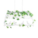 GLOBOSTAR® NEST 01644 Vintage Κρεμαστό Φωτιστικό Οροφής με Ντουί 2 x E27 AC 220-240V IP20 - Λευκό & Πράσινο - Μ73.6 x Π37.5 x Y38cm - Image 2