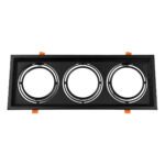 GLOBOSTAR® VITA 77857 Χωνευτή Κινούμενη Βάση για 3 x Σποτ AR111 για Ντουί GU10/GU5.3 IP20 - Μαύρο Ματ - Μ48.7 x Π18 x Υ5.5cm / Q47.5 x 17cm - Image 2