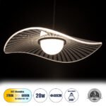 GLOBOSTAR® ACRYLICA 60974 Μοντέρνο Κρεμαστό Φωτιστικό Οροφής LED 20W 2240lm 360° AC 220-240V IP20 Ρυθμιζόμενο Λευκό CCT με On/Off 2700K/4500K/6000K - Lumileds SMD Chip - Διάφανο & Μαύρο Ματ - Μ40 x Π40 x Υ6.5cm - 3 Χρόνια Εγγύηση - Image 2