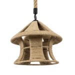 GLOBOSTAR® SOLITARIO 01606 Boho Κρεμαστό Φωτιστικό Οροφής με Ντουί 1 x E27 AC 220-240V IP20 - Μπεζ - Μ36 x Π36 x Y30cm - Image 2