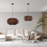 GLOBOSTAR® MINORCA 01733 Boho Κρεμαστό Φωτιστικό Οροφής με Ντουί 1 x E27 AC 220-240V IP20 - Καφέ - Μ35 x Π35 x Υ23cm - Image 12