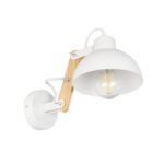 GLOBOSTAR® GRANT 00903 Μοντέρνο Φωτιστικό Τοίχου - Απλίκα με Ντουί 1 x E27 AC 220-240V IP20 - Λευκό & Μπεζ - Μ15 x Π23 x Υ22cm - Image 2