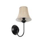 GLOBOSTAR® SHELLY 01299 Vintage Φωτιστικό Τοίχου - Απλίκα με Ντουί 1 x E27 AC 220-240V IP20 - Μαύρο & Μπεζ - Μ13 x Π18 x Υ34cm - Image 2