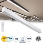 GLOBOSTAR® ORION 61031-S Μοντέρνο Φωτιστικό Οροφής LED 72W 8600lm 120° AC 220-240V IP20 Ρυθμιζόμενο Λευκό CCT με Χειριστήριο από 2700K έως 6000K Dimmable - Lumileds SMD Chip - Λευκό Ματ - Μ120 x Π5.5 x Υ7cm - 3 Χρόνια Εγγύηση - Image 2